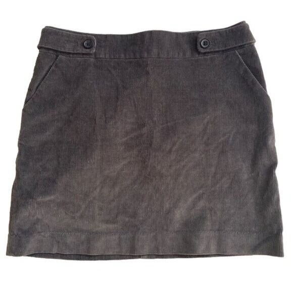 Banana Republic Brown/Grey Corduroy Soft Cotton Grunge Mini Y2k Skirt Sz 4 - Picture 1 of 11